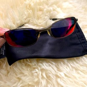 Oakley - Square Wire - Vintage ruby iridium lenses, alloy frame.